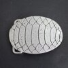 Crocodile Skin Effect Belt Buckle, Dark Silver