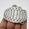 Crocodile Skin Effect Belt Buckle, Dark Silver