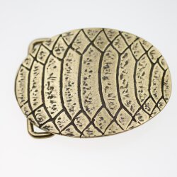 Crocodile Skin Effect Belt Buckle, Antique Brass