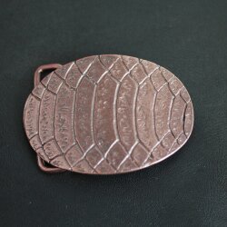 Crocodile Skin Effect Belt Buckle, Antique Copper