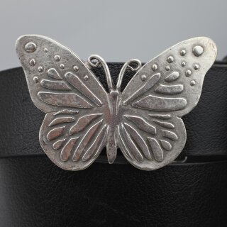 Schmetterlings Grtelschnalle, 8,0x5,5 cm, Altsilber