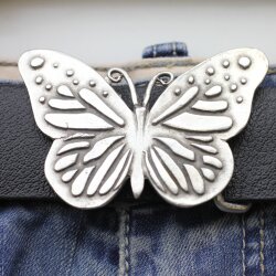 Belt Buckle Butterfly with ornaments, 8,0x5,5 cm, Antique...