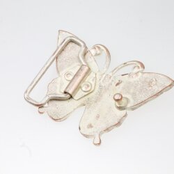 Belt Buckle Butterfly with ornaments, 8,0x5,5 cm, Antique Silver