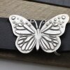 Belt Buckle Butterfly with ornaments, 8,0x5,5 cm, Antique Silver