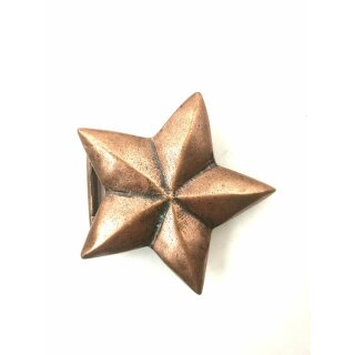 Stern für 3 cm Ledergürtel Gürtelschnalle, ø 6,0 cm , Altkupfer
