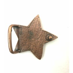 Belt Buckle Star for 3 cm leather belts, Antique Copper