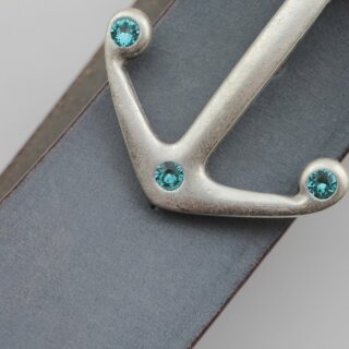 Anker Grtelschnalle, 7,3x4,7 cm mit 4 mm Kristallen