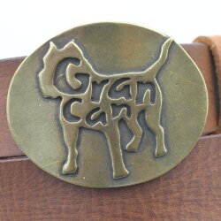 Belt Buckle Dog Gran Canaria, Antique Brass