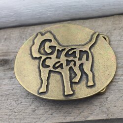 Belt Buckle Dog Gran Canaria, Antique Brass