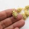 1 Gold cone charms, Pine Cone