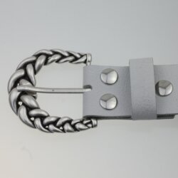 Classic belt buckle for 4 cm snap belts, 7,6x6,7 cm, Antique Silver