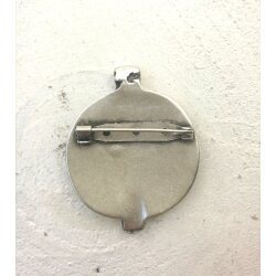 Round Brooch Ø 4,2 cm with soldered rot 5,5 cm