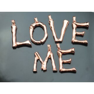 1 Knochen Bambus Buchstaben Anhänger, Rosegold B