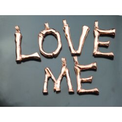 1 Knochen Bambus Buchstaben Anhänger, Rosegold B