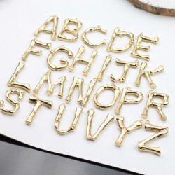 1 Bones, Bamboo Letter Pendant, Rosegold L