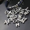 Alphabet Slide Beads, Initial Charms, Alphabet Beads, Letter Beads, Antique Silver A