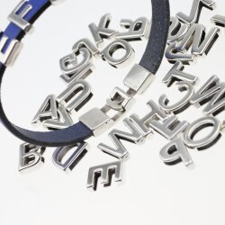 Schiebeperlen Buchstaben, Anhänger Buchstaben, Altsilber C