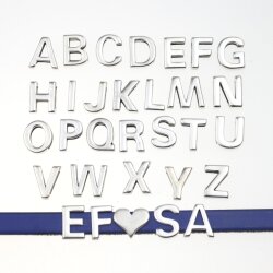 Alphabet Slide Beads, Initial Charms, Alphabet Beads, Letter Beads, Antique Silver E