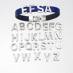 Alphabet Slide Beads, Initial Charms, Alphabet Beads, Letter Beads, Antique Silver H