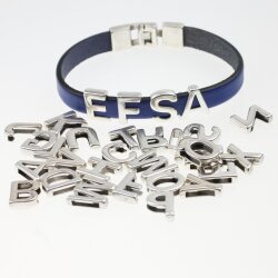 Schiebeperlen Buchstaben, Anhänger Buchstaben, Altsilber T