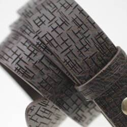 High-Class Leather Belts, Snap belts without buckle Darkbrown, 4 cm, 100 % Cow leather