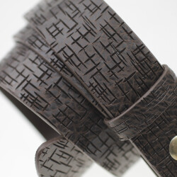 High-Class Leather Belts, Snap belts without buckle Darkbrown, 4 cm, 100 % Cow leather 95