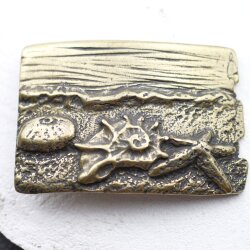 Belt Buckle beach with Starfish, shell, 8,0x5,5 cm