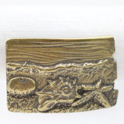 Belt Buckle beach with Starfish, shell, 8,0x5,5 cm