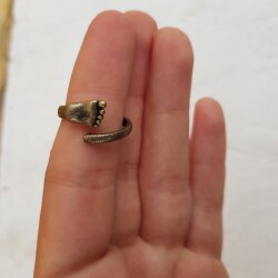 1 Baby Foot First Wrap Ring Antique Brass