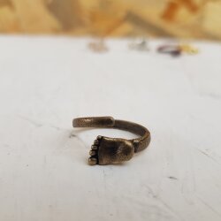 1 Baby Foot First Wrap Ring Antique Brass
