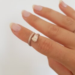 1 Baby Foot First Wrap Ring Rosepearl