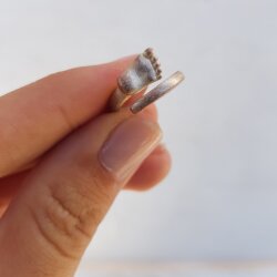 Baby Füsschen Fuß Ring Wickelring Rosepearl