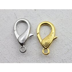 5 Schmuck Karabiner 29 x15 mm Gold