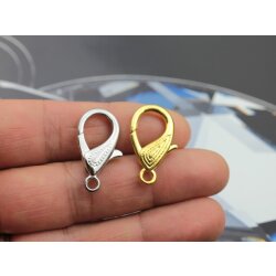 5 Schmuck Karabiner 29 x15 mm Gold