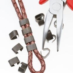 50 Connectors Findings, Clasp for leather Antique Copper