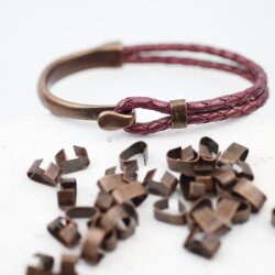 50 Connectors Findings, Clasp for leather Antique Copper