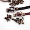 50 Connectors Findings, Clasp for leather Antique Copper