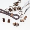 50 Connectors Findings, Clasp for leather Antique Copper