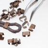 50 Connectors Findings, Clasp for leather Antique Copper