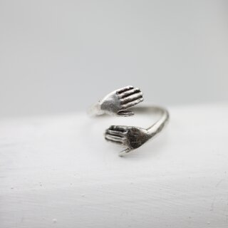 1 Baby Kinder Hndchen Hnde Ring Wickelring Altsilber