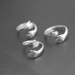 1 Baby Kinder Hndchen Hnde Ring Wickelring Altsilber