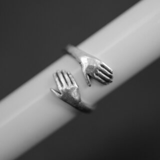 1 Baby Kinder Hndchen Hnde Ring Wickelring Altsilber