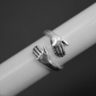1 Baby Kinder Hndchen Hnde Ring Wickelring Altsilber