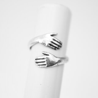 1 Baby Kinder Hndchen Hnde Ring Wickelring Altsilber