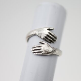 1 Baby Kinder Hndchen Hnde Ring Wickelring Altsilber