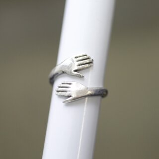 1 Baby Kinder Hndchen Hnde Ring Wickelring Altsilber
