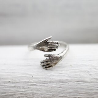 1 Baby Kinder Hndchen Hnde Ring Wickelring Altsilber