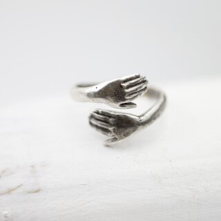 1 Baby Kinder Hndchen Hnde Ring Wickelring Altsilber