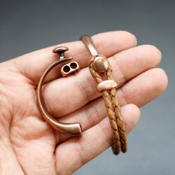 Half Cuff Bracelet Findings, Button Bracelet Clasp, antique copper