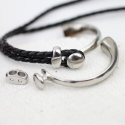 Knopf Armspange, Zamak Armbandverschlüsse, Rhodium Imitation